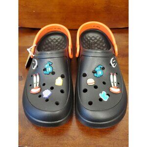 NIB Skechers SpongeBob Mr. Krabs Womens Size 6 Black Red Waterproof Foam Slides